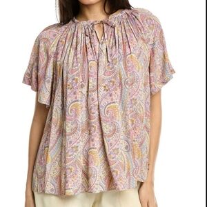 Elie TAHARI Paisley Boho Blouse